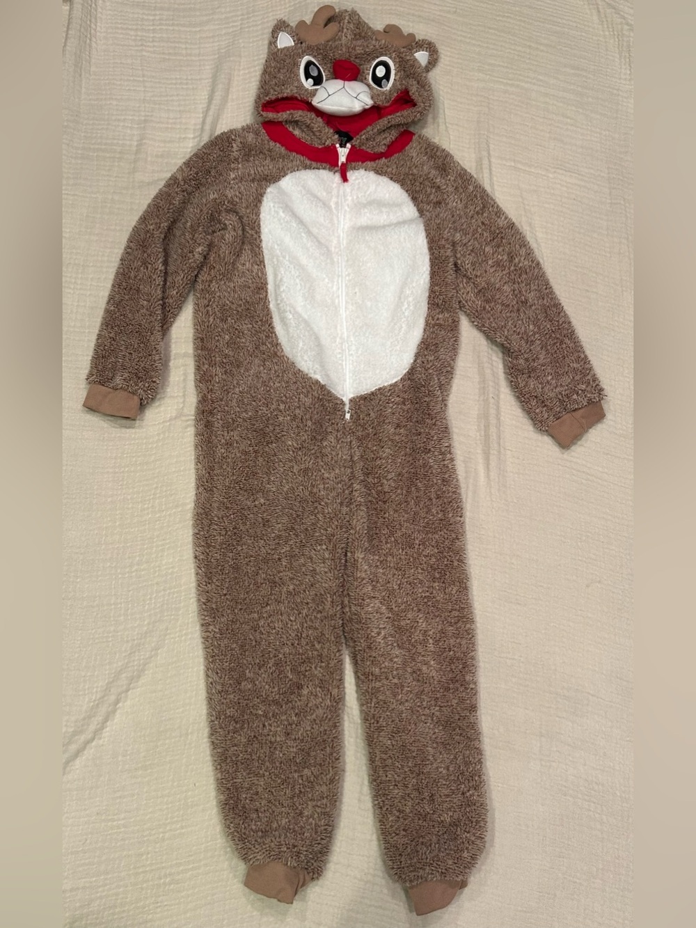 Kids Reindeer Christmas Onesie Pajamas Costume Size 10/12